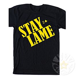 Lowcard Stay Lame Black Yellow T Shirt ChutingStar Skydiving Gear