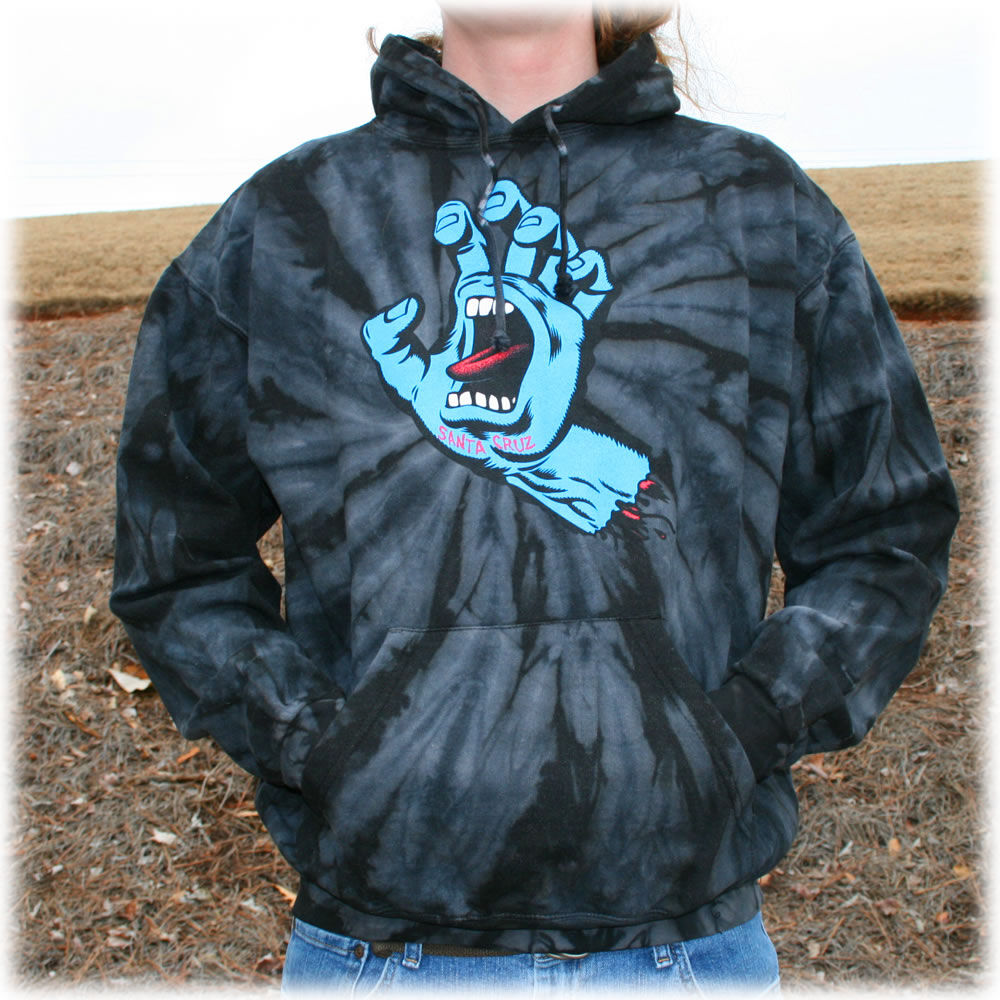 santa cruz reverse dot spider black tie dye hoodie